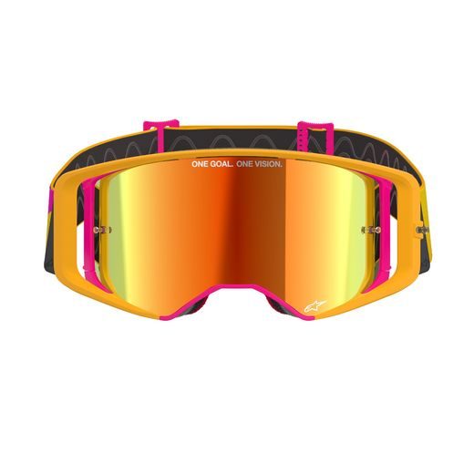 OKULIARE SUPERTECH CORP, ALPINESTARS (ŽLUTÁ/RŮŽOVÁ, ZRKADLOVÉ ČERVENÉ PLEXI) 2026