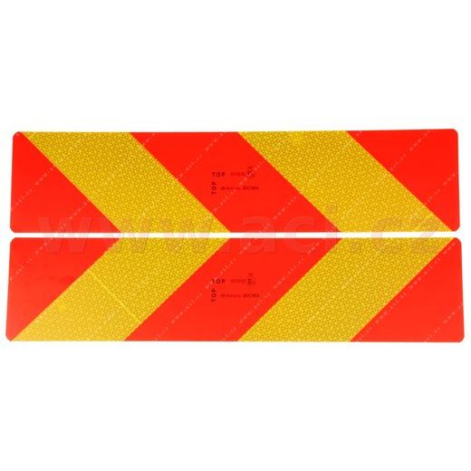REFLEXNÍ TABULE NA NÁKL. AUTOMOBILY A TAHAČE 565X132X1 MM (PRAVÁ+LEVÁ) HOMOLOGACE