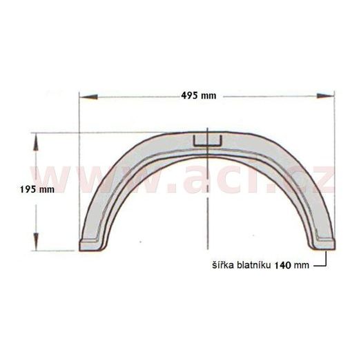 BLATNÍK PLAST PRO KOLA 8''/ ŠÍŘKA 140 MM AL-KO ČERNÝ L=P, ORIGINÁL