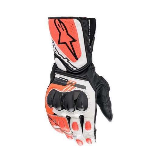 RUKAVICE SP-8, ALPINESTARS (BÍLÉ/ČERVENÉ FLUO/ČERNÉ) 2026