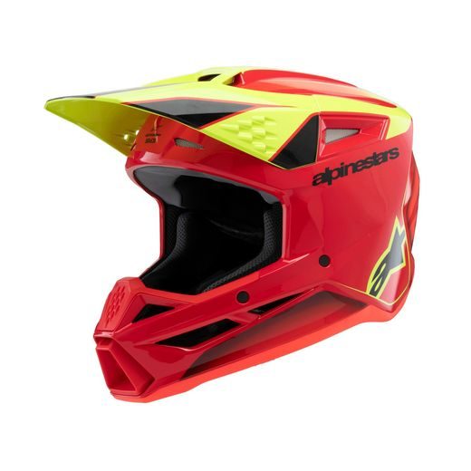PRILBA S-M3 FRAY, ALPINESTARS (ČERVENÁ/ŽLUTÁ FLUO/ČERNÁ) 2026