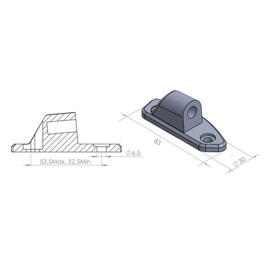 ZRKADLOVÝ ADAPTÉR PUIG ADAPTER REAR MIRROR RIGHT RETR.HI-TECH I,II,III 9525N ČIERNA NA KAPOTÁŽ