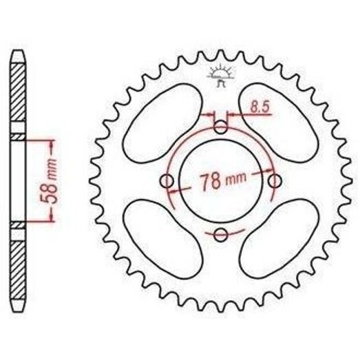 OCEĽOVÁ ROZETA PRE SEKUNDÁRNE REŤAZY TYPU 428, JT - ANGLICKO (48 ZUBOV)