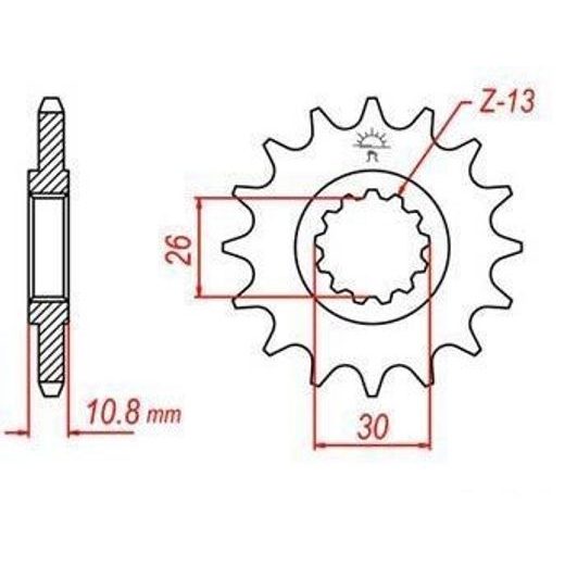 REŤAZOVÉ KOLIESKO PRE SEKUNDÁRNE REŤAZY TYPU 520, JT - ANGLICKO (15 ZUBOV)