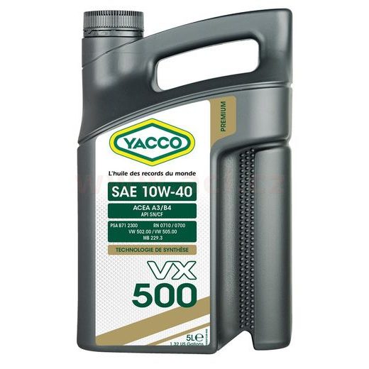 YACCO MOTOROVÝ OLEJ SYNTETICKÝ VX 500 10W40 5L