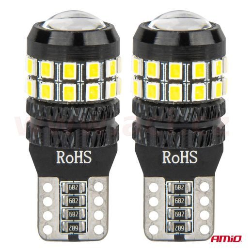 LED 12/24V 27XSMD 2016 BÍLÁ 5500K (PATICE W2,1×9,5D/T10) CAN-BUS SADA 2 KS