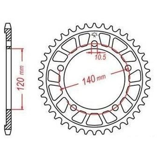 DURALOVÁ ROZETA PRE SEKUNDÁRNE REŤAZY TYPU 525, JT - ANGLICKO (46 ZUBOV)