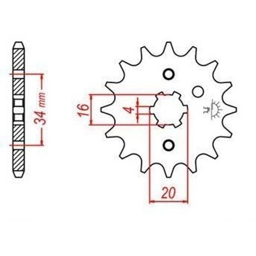 REŤAZOVÉ KOLIESKO PRE SEKUNDÁRNE REŤAZY TYPU 428, JT - ANGLICKO (15 ZUBOV)