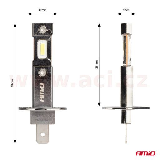 LED H1 60W - BÍLÁ (PATICE P14.5S), SADA 2 KS