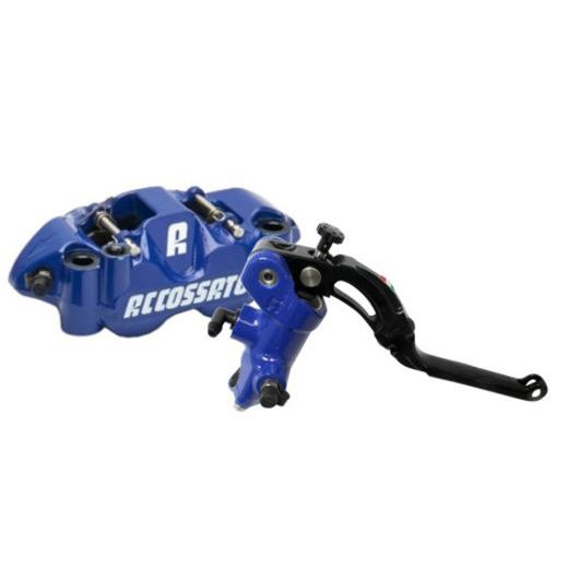 ACCOSSATO KIT: PAINTED BRAKE MASTER CYLINDER 16X16 (CY044) + PAINTED COUPLE OF BRAKE CALIPERS DISTANCE 108 WITH ST BRAKE PADS (PZ004) ACCOSSATO ZY044 STRIEBORNÁ