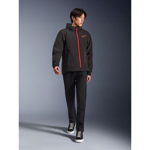 BUNDA RADIUM TECH HOODIE, ALPINESTARS (ČERNÁ/ČERVENÁ) 2026