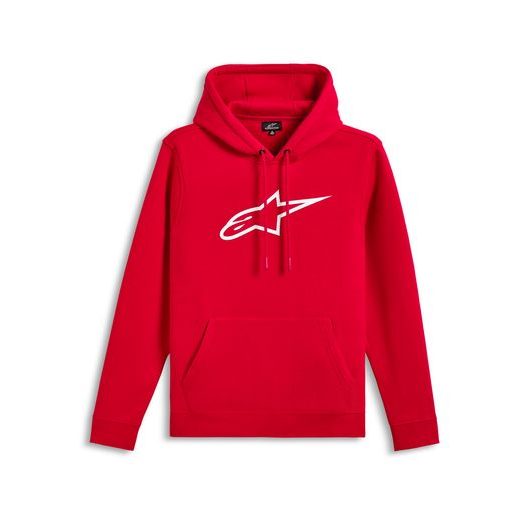 MIKINA AGELESS HOODIE 3, ALPINESTARS (ČERVENÁ/BÍLÁ)
