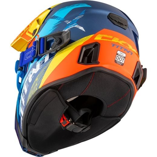 CKX HELMET TITAN AMS CONCORDIA BLUE/YELLOW/RED GLOSS + GOGGLES