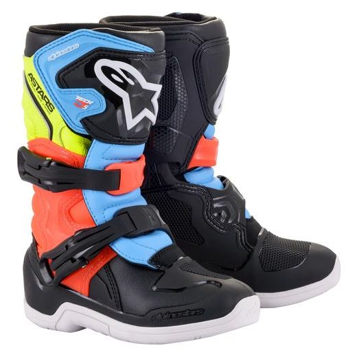 TOPÁNKY TECH 3S KIDS, ALPINESTARS, DETSKÉ (ČERNÁ/ŽLUTÁ FLUO/ČERVENÁ FLUO)