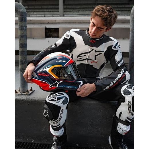 PRILBA SUPERTECH R10 LIMITOVANÁ EDÍCIA PEDRO ACOSTA, ALPINESTARS (MODRÁ/ČERVENÁ/BÍLÁ MATNÁ) 2025