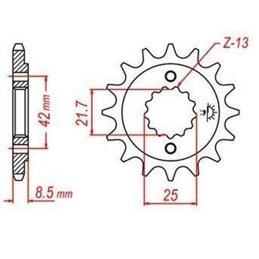 REŤAZOVÉ KOLIESKO PRE SEKUNDÁRNE REŤAZY TYPU 520, JT - ANGLICKO (14 ZUBOV)