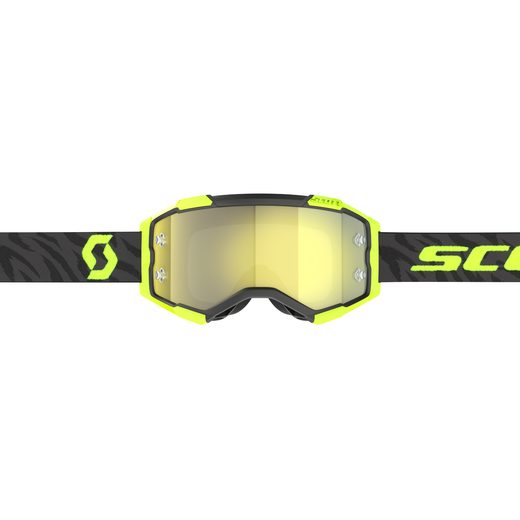SCOTT BRÝLE FURY ZEBRA BLACK/NEON YELLOW YELLOW CHROME WORKS