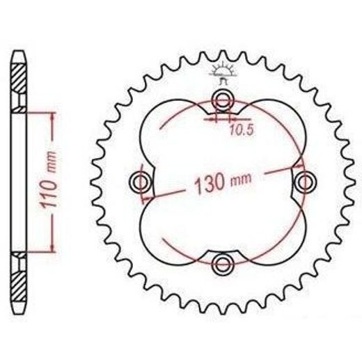 DURALOVÁ ROZETA PRE SEKUNDÁRNE REŤAZY TYPU 520, JT - ANGLICKO (39 ZUBOV)