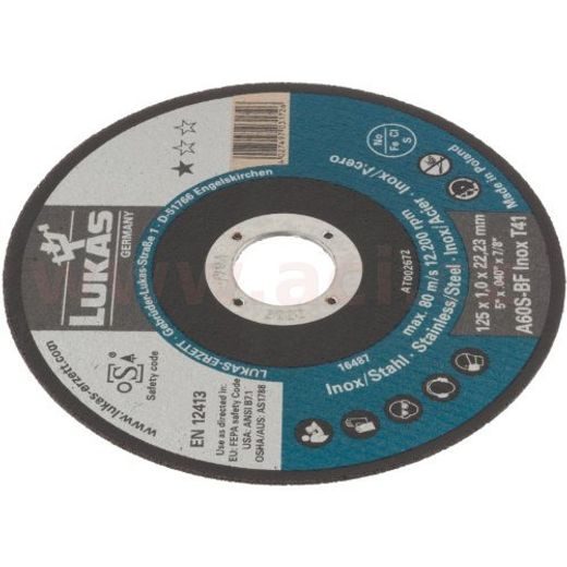 ŘEZNÝ KOTOUČ 125X1 MM (PRO OCEL), LUKAS (NĚMECKO)