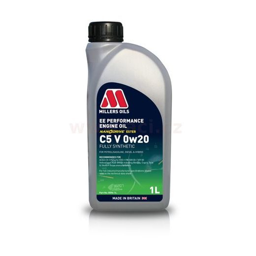 MILLERS OILS MOTOROVÝ OLEJ PLNE SYNTETICKÝ S NANOČÁSTICEMI EE PERFORMANCE C5 V 0W20 1L