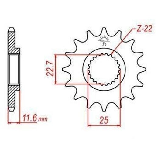 REŤAZOVÉ KOLIESKO PRE SEKUNDÁRNE REŤAZY TYPU 520, JT - ANGLICKO (11 ZUBOV)