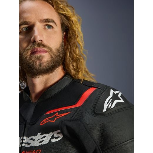 BUNDA GP FORCE V2, ALPINESTARS (ČERNÁ/ČERVENÁ FLUO/BÍLÁ) 2026