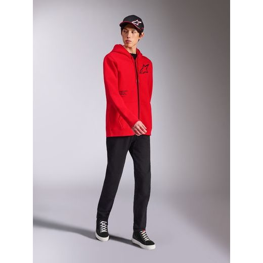 MIKINA TRANSVERSE HOODIE, ALPINESTARS (ČERVENÁ)