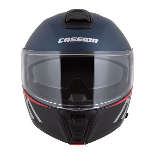 PRILBA MODULO 2.1 COMPASS, CASSIDA (MODRÁ MATNÁ PERLEŤ/ČERNÁ/STŘÍBRNÁ/ČERVENÁ, PLEXI S PRÍPRAVOU PRE PINLOCK) 2026