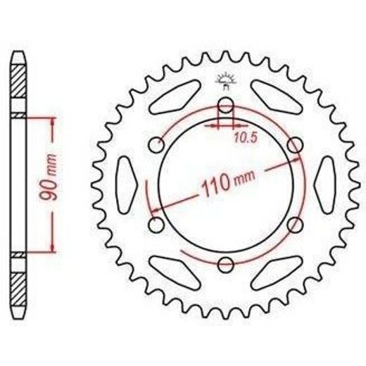 OCEĽOVÁ ROZETA PRE SEKUNDÁRNE REŤAZY TYPU 530, JT - ANGLICKO (34 ZUBOV)