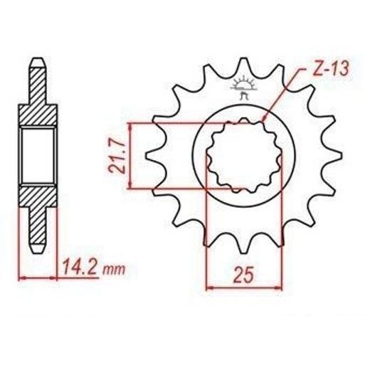 REŤAZOVÉ KOLIESKO PRE SEKUNDÁRNE REŤAZY TYPU 525, JT - ANGLICKO (15 ZUBOV)