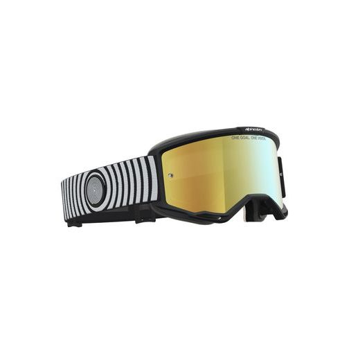 OKULIARE VISION 5 HONE, ALPINESTARS (ČERNÁ/BÍLÁ, ZRKADLOVÉ ZLATÉ PLEXI) 2027