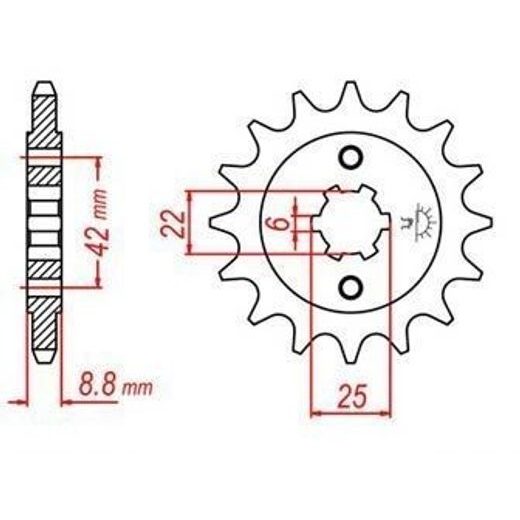 REŤAZOVÉ KOLIESKO PRE SEKUNDÁRNE REŤAZY TYPU 520, JT - ANGLICKO (16 ZUBOV)