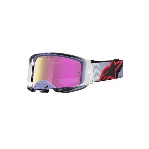 OKULIARE VISION 8 MAVEN, ALPINESTARS (LEVANDULOVÁ/ČERNÁ, ZRKADLOVÉ RUŽOVÉ PLEXI) 2027