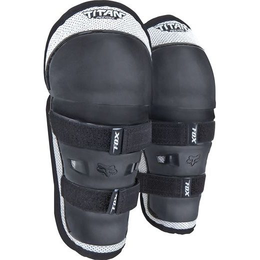 FOX PEEWEE TITAN KNEE/SHIN G - OS, BLACK/SILVER MX23