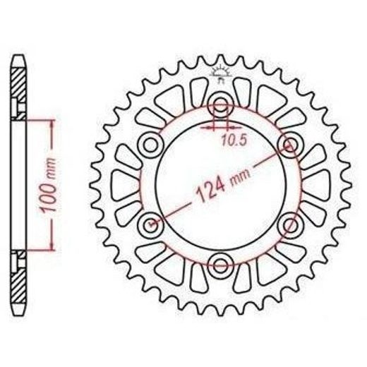 DURALOVÁ ROZETA PRE SEKUNDÁRNE REŤAZY TYPU 520, JT - ANGLICKO (41 ZUBOV)