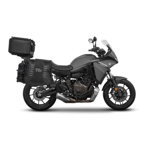 SET OF SHAD TERRA TR40 ADVENTURE SADDLEBAGS AND SHAD TERRA ALUMINIUM TOP CASE TR55 PURE BLACK, INCLUDING MOUNTING KIT SHAD YAMAHA TRACER 700 / TRACER 7