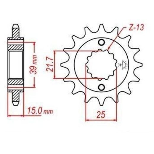REŤAZOVÉ KOLIESKO PRE SEKUNDÁRNE REŤAZY TYPU 520, JT - ANGLICKO (14 ZUBOV)