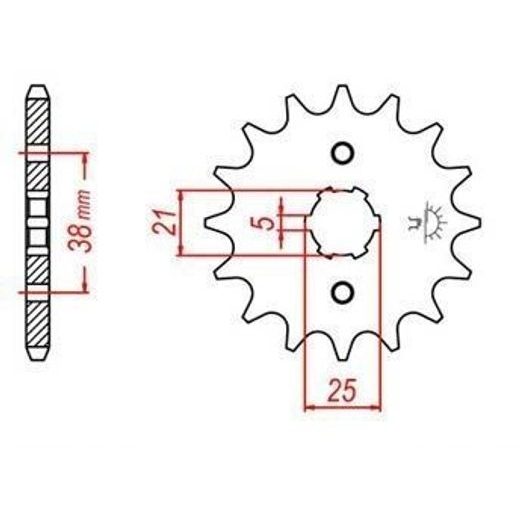 REŤAZOVÉ KOLIESKO PRE SEKUNDÁRNE REŤAZY TYPU 520, JT - ANGLICKO (14 ZUBOV)