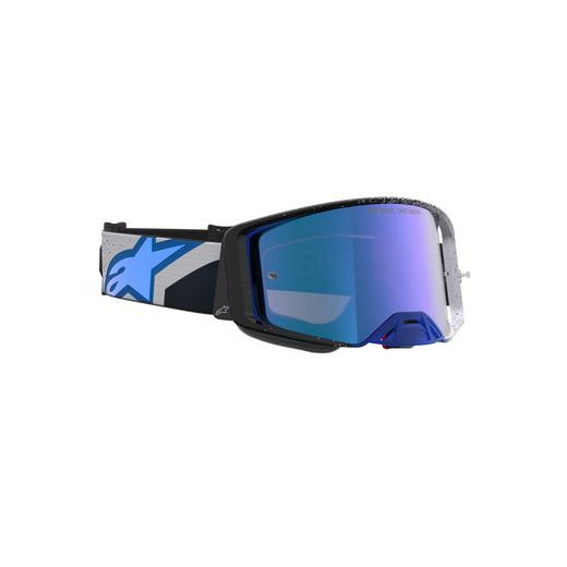 OKULIARE SUPERTECH HITEN, ALPINESTARS (ČERNÁ/MODRÁ, ZRKADLOVÉ MODRÉ PLEXI) 2027