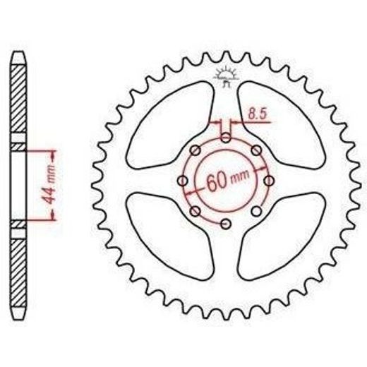 OCEĽOVÁ ROZETA PRE SEKUNDÁRNE REŤAZY TYPU 420, JT - ANGLICKO (52 ZUBOV)