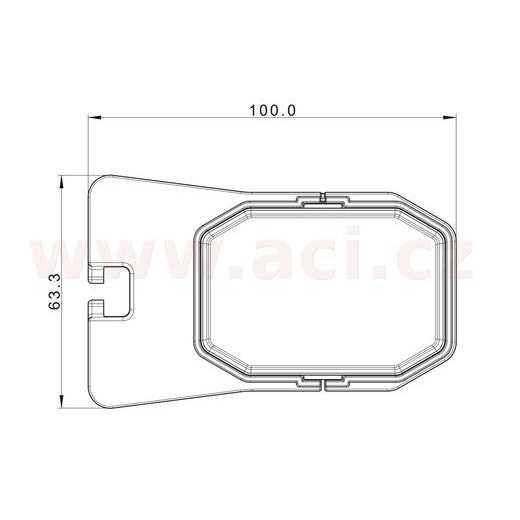 POZIČNÍ SVĚTLO LED OBDÉLNÍKOVÉ BÍLÉ (100X63 MM) S ODRAZKOU, S DRŽÁKEM, KABEL 0,5 M