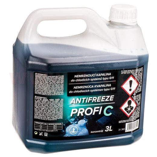 ANTIFREEZE G11 3 L NEMRZNOUCÍ KAPALINA PRO CHLADIČE - 100 % KONCENTRÁT (PŘI POMĚRU 1:1 DO TEPLOTY -39° C) (MODRÁ, ZELENÁ)