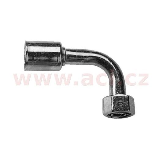 FITINKA OCEĽOVÁ NAMAČKÁVACIA S KRYTKOU O-KRÚŽK SAMICA 90° PRE HADICE G12 (16 MM) ZÁVIT UNS 1"1/16