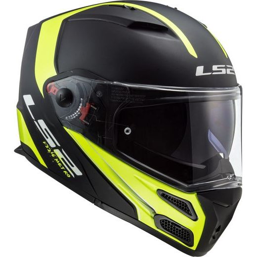 LS2 FF324 METRO EVO RAPID MATT BLACK GLOSS YELLOW, FOG FIGHTER (PINLOCK)