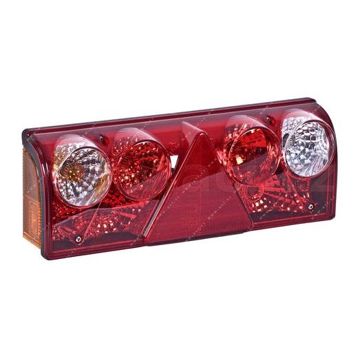 ZADNÍ SVĚTLO UNIVERZÁLNÍ S VÝSTRAŽNÝM TROJÚHELNÍKEM, UCHYCENÍ NA 4 ŠROUBY, 7 FUNKCÍ, (SCHMITZ) TRUCK L