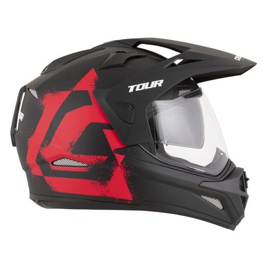 PRILBA TOUR 2.0 CREW, CASSIDA (ČIERNA MATNÁ/ČERVENÁ, PLEXI S PRÍPRAVOU PRE PINLOCK) 2026