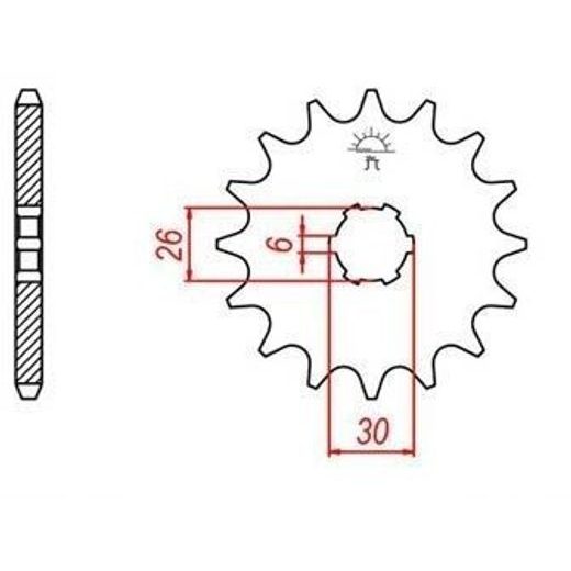 REŤAZOVÉ KOLIESKO PRE SEKUNDÁRNE REŤAZY TYPU 530, JT - ANGLICKO (15 ZUBOV)