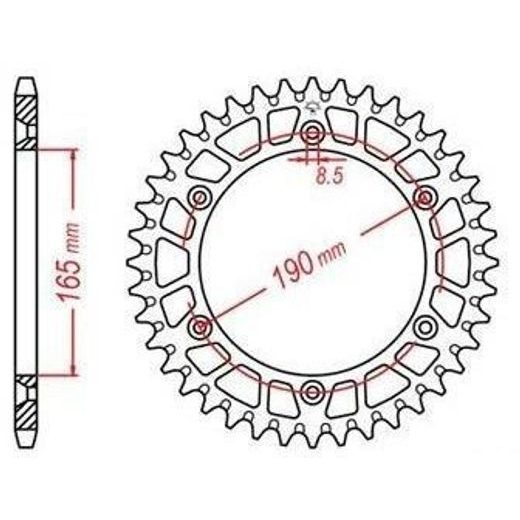 DURALOVÁ ROZETA PRE SEKUNDÁRNE REŤAZY TYPU 520, JT - ANGLICKO (52 ZUBOV)