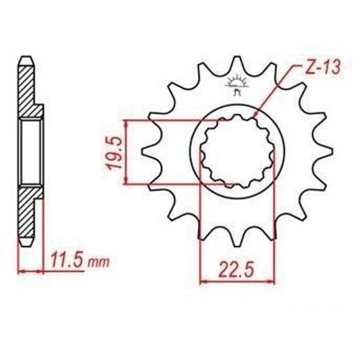 REŤAZOVÉ KOLIESKO PRE SEKUNDÁRNE REŤAZY TYPU 428, JT - ANGLICKO (16 ZUBOV)