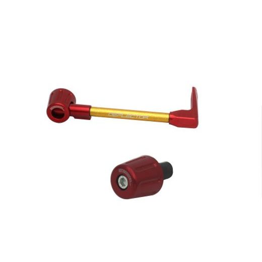 LEVER GUARD ACCOSSATO WITH GOLD HOSE AND JOINT RIGHT, ALUMINIUM